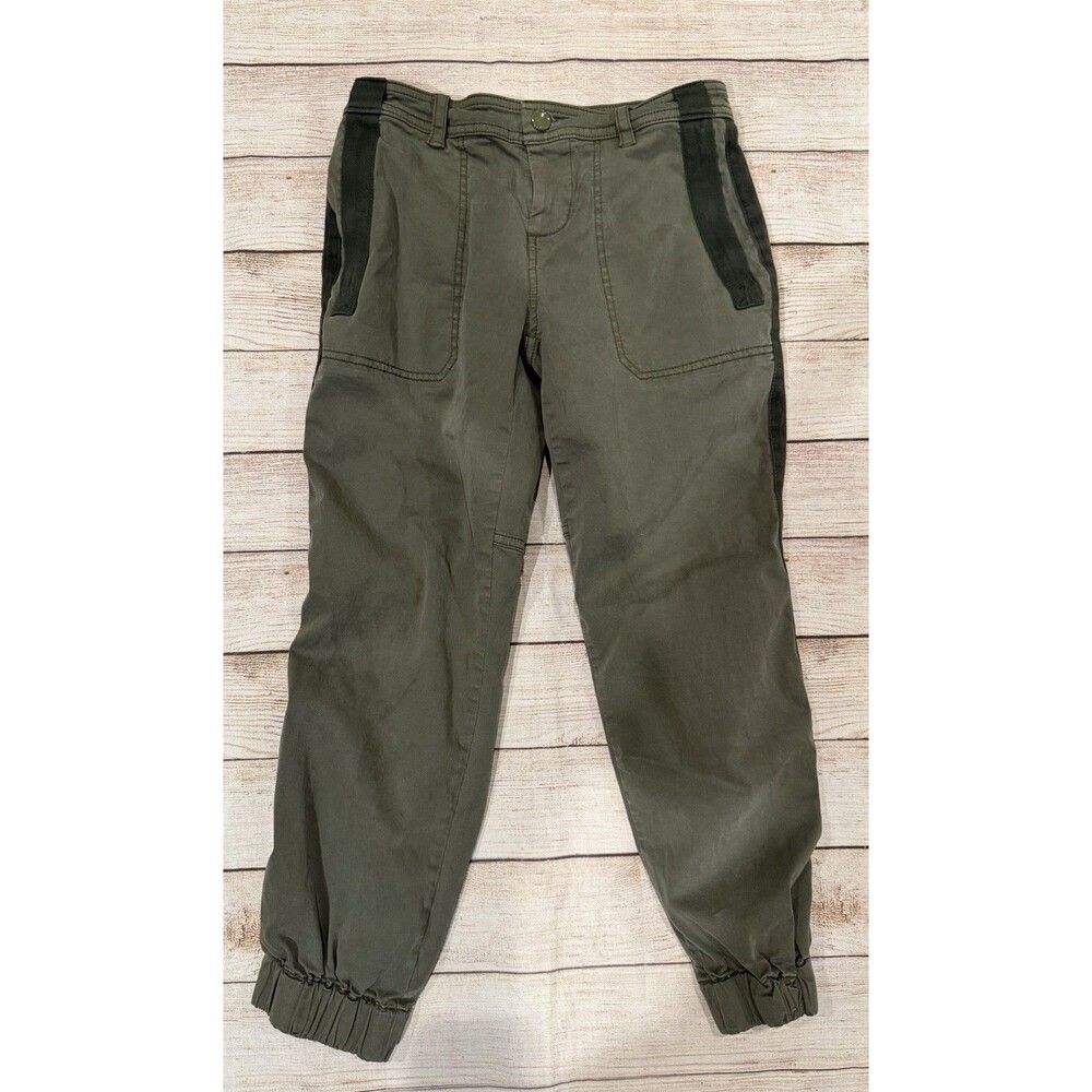 Anthropologie olive green utility jogger pants feature front patch pockets 2 P